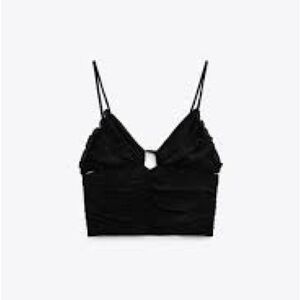 NWOT Zara Ruched Crop Top